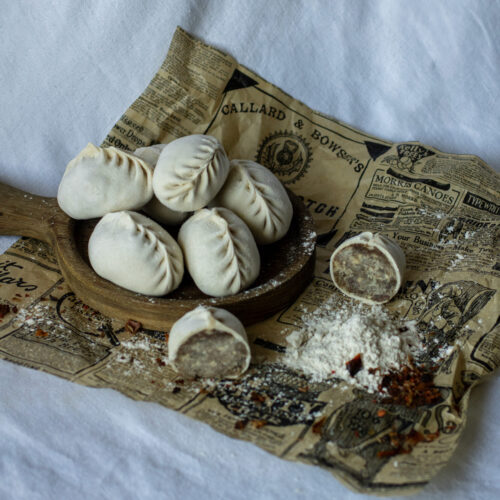 Manty with beef/pumpkins