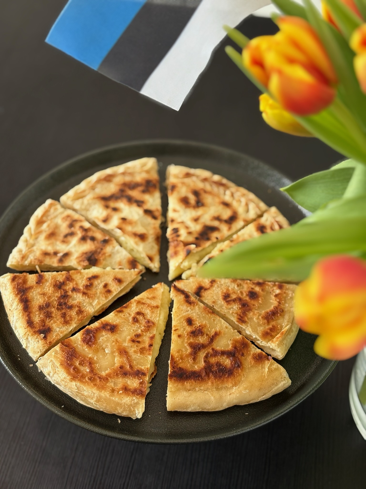 Potato and cheese stuffed flatbreads