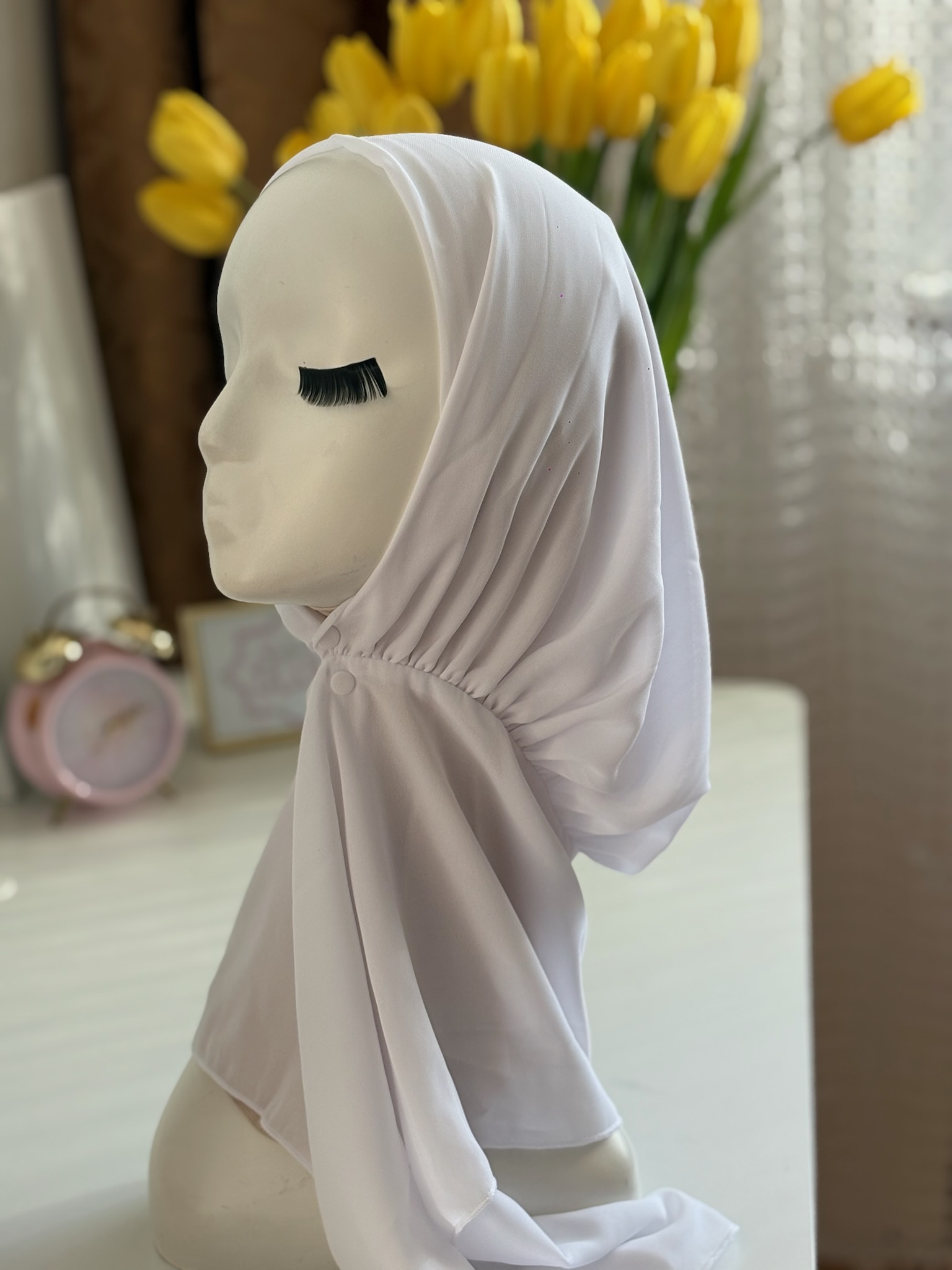 Buttoned Chiffon Hijab - Image 4