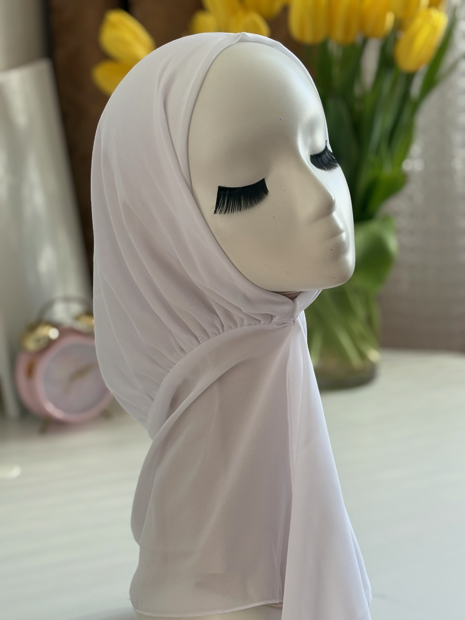 Buttoned Chiffon Hijab - Image 3